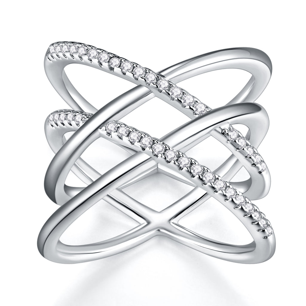 Enchanting And Wondrous Realm - A Wedding Ring Set With Top-quality Moissanite S925 Silver And Platinum-plated Diamond. The Ring Can Be Inspected With A Diamond Pen