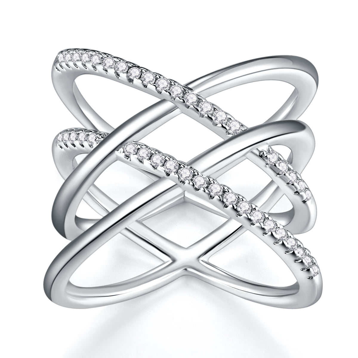 Enchanting And Wondrous Realm - A Wedding Ring Set With Top-quality Moissanite S925 Silver And Platinum-plated Diamond. The Ring Can Be Inspected With A Diamond Pen