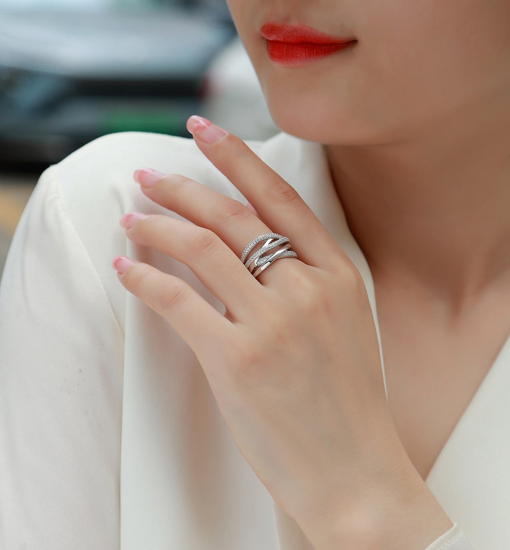 Radiant Weave — where silver intertwines with brilliance.