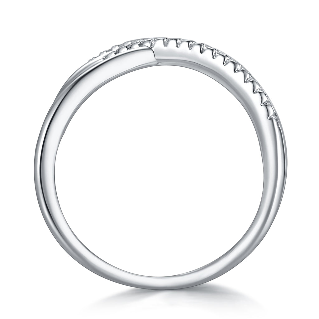 Enchanting And Wondrous Realm - A Wedding Ring Set With Top-quality Moissanite S925 Silver And Platinum-plated Diamond. The Ring Can Be Inspected With A Diamond Pen