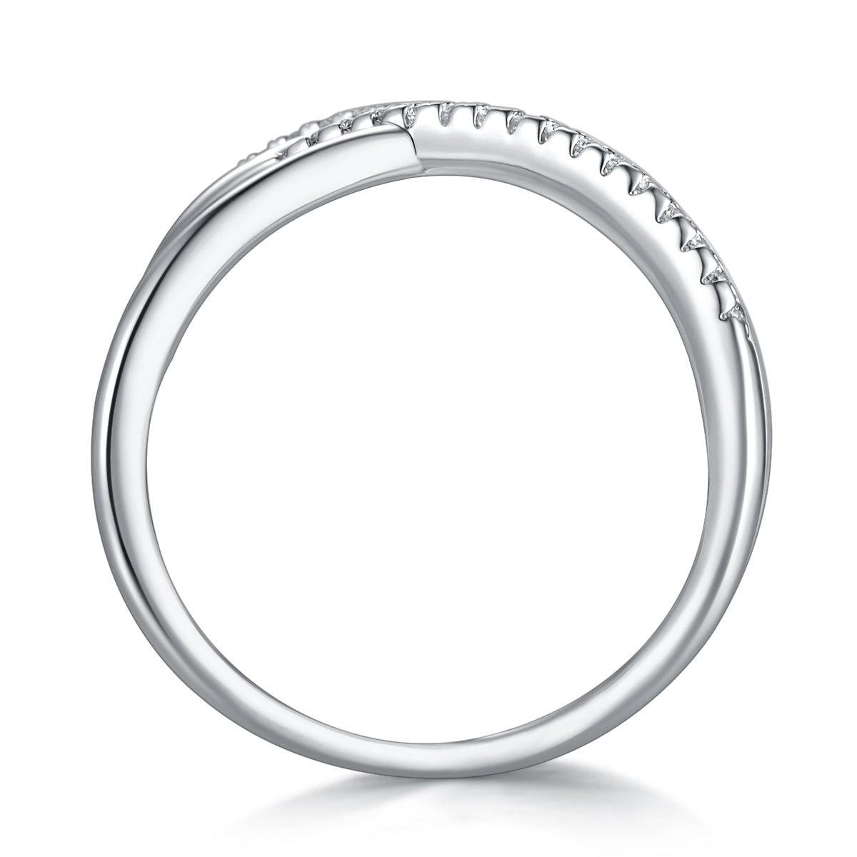 Enchanting And Wondrous Realm - A Wedding Ring Set With Top-quality Moissanite S925 Silver And Platinum-plated Diamond. The Ring Can Be Inspected With A Diamond Pen