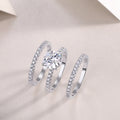 Eternal Trinity — 2-Carat Moissanite Bridal Set in Platinum & Silver