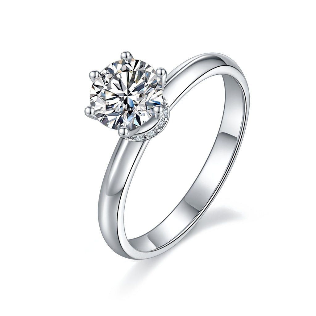 Minimalist Starlight — A Brilliant 1-Carat Promise in Silver & Platinum