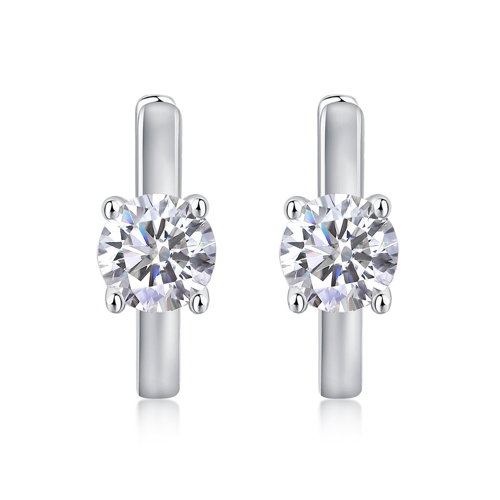Set Out To The Heart Of Luxury Fashion Diamond Earrings Stud Mossan Diamond Silver Ornaments