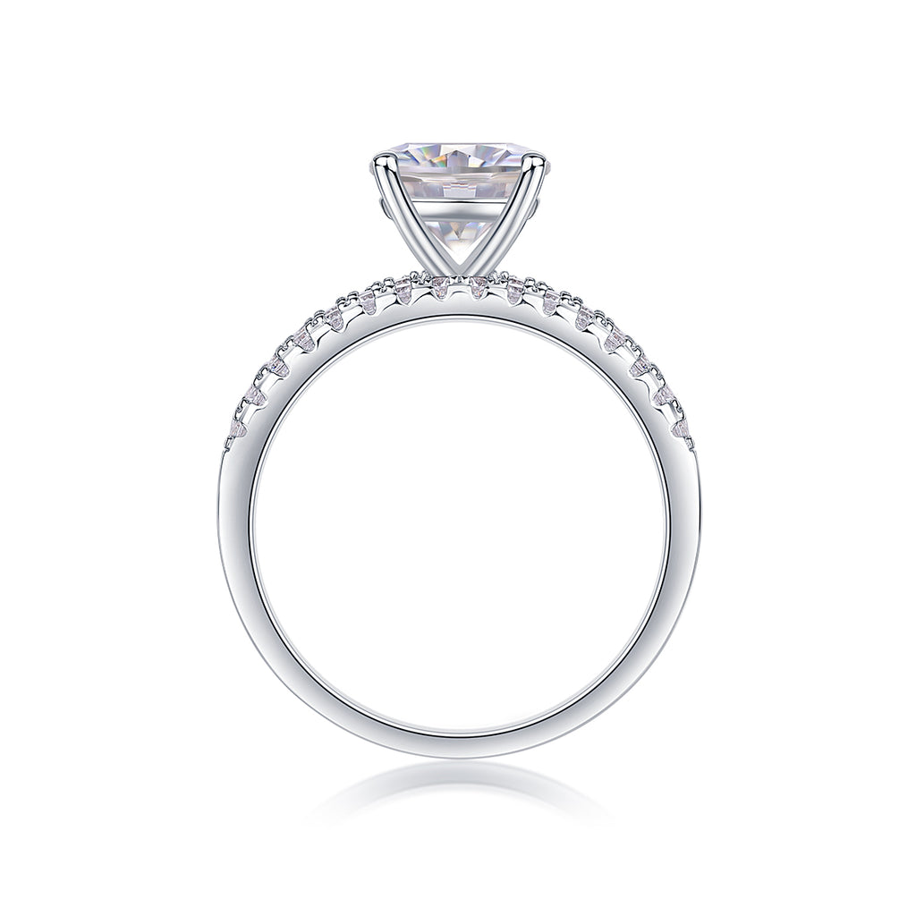 Eternal Trinity — 2-Carat Moissanite Bridal Set in Platinum & Silver