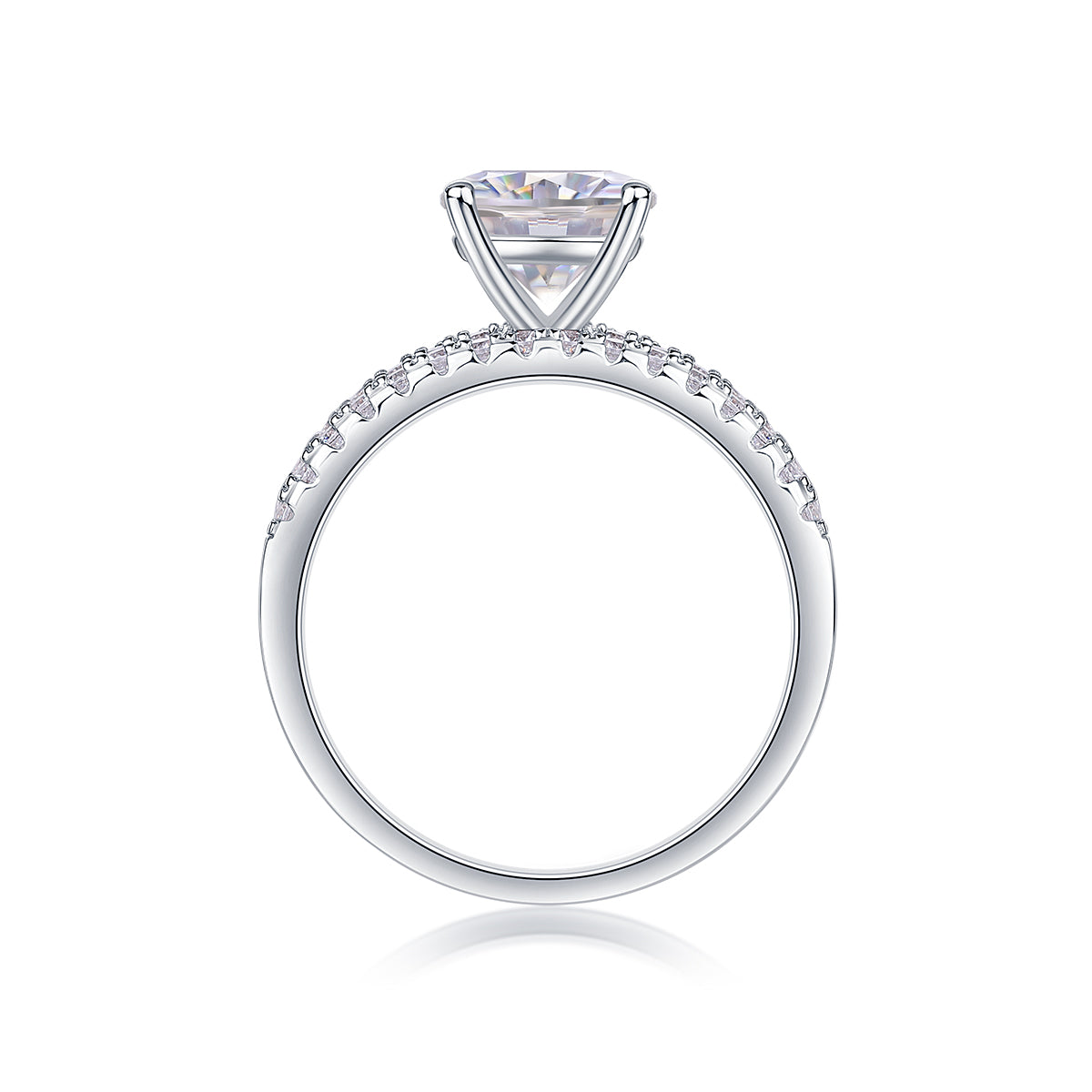 Eternal Trinity — 2-Carat Moissanite Bridal Set in Platinum & Silver